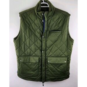 Fisher + Baker Men's XL Lexington Quilted Zip-Front Vest Olive
